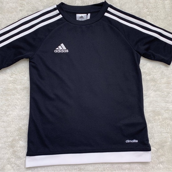 ADIDAS Boy's Black Graphic Tee Short Sleeve Crew Neck Shirt Size XS (7-8 Y) - Picture 2 of 7